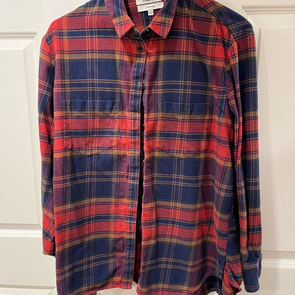 Madewell Red and Blue Plaid Casual Shirt